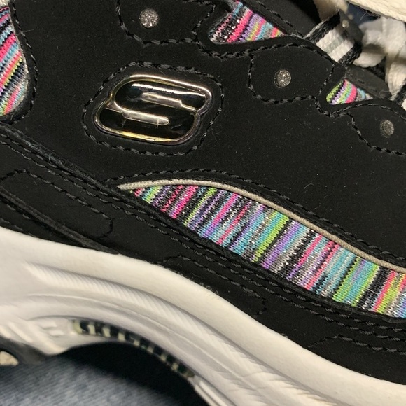 Skechers D’lites Women’s Size 7.5 Black Memory Foam Comfort Sneakers - Picture 8 of 11
